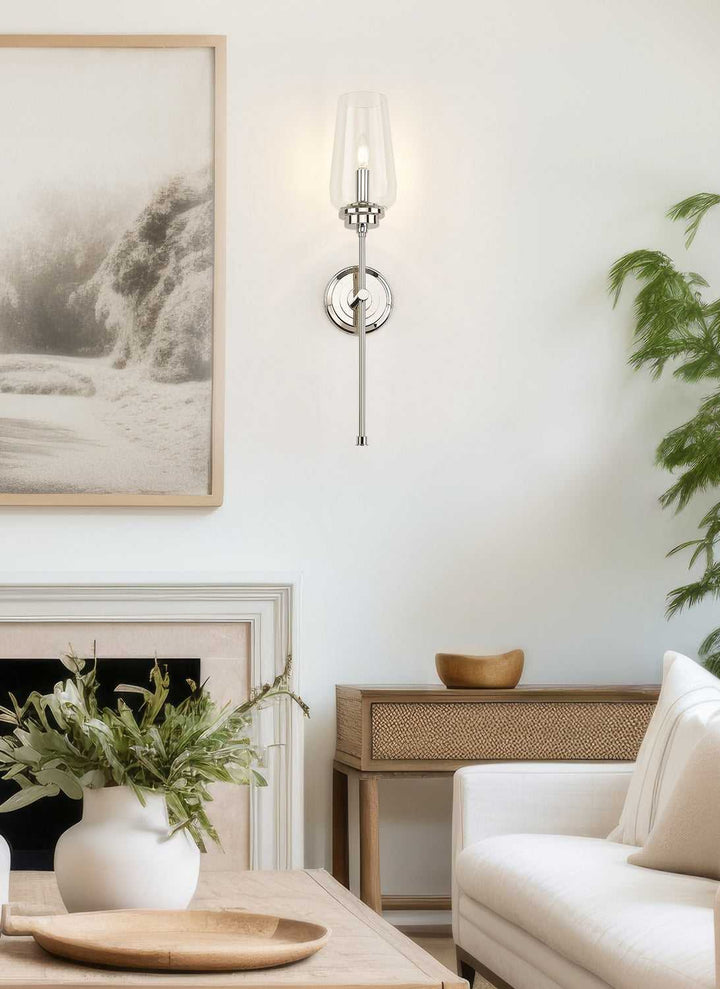 Clara One Light Wall Sconce in Polished Nickel Z-Lite Canada