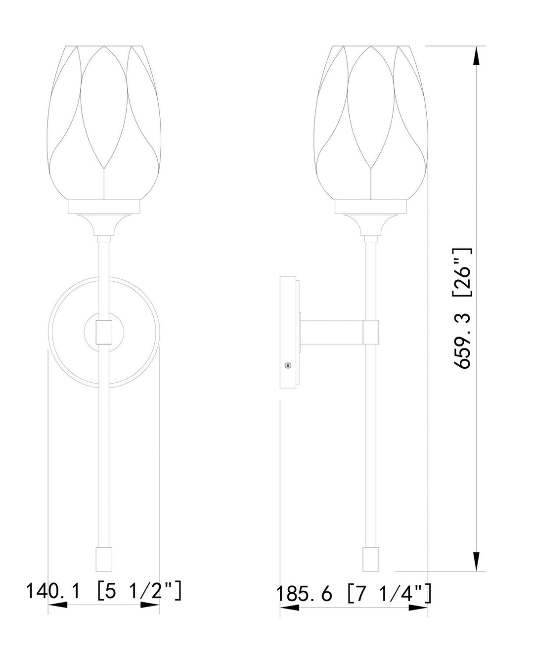Cassian One Light Wall Sconce in Polished Nickel Z-Lite Canada