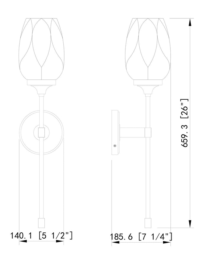 Cassian One Light Wall Sconce in Polished Nickel Z-Lite Canada