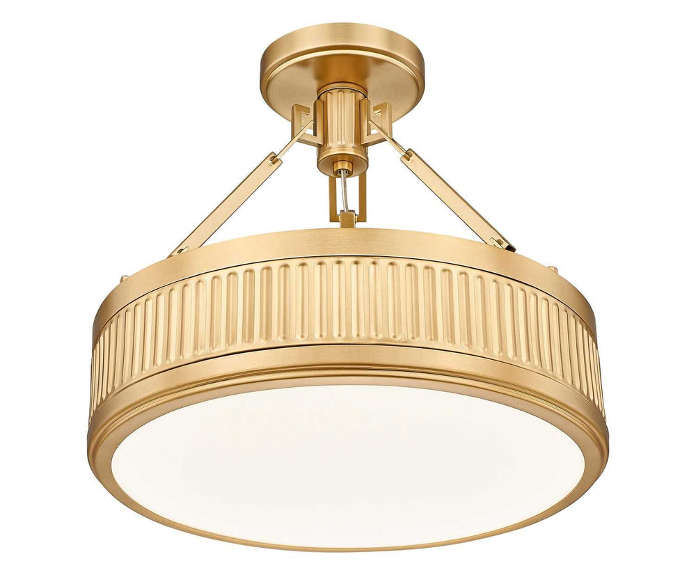 Quinn LED Semi Flush Mount in Modern Gold Z-Lite Canada