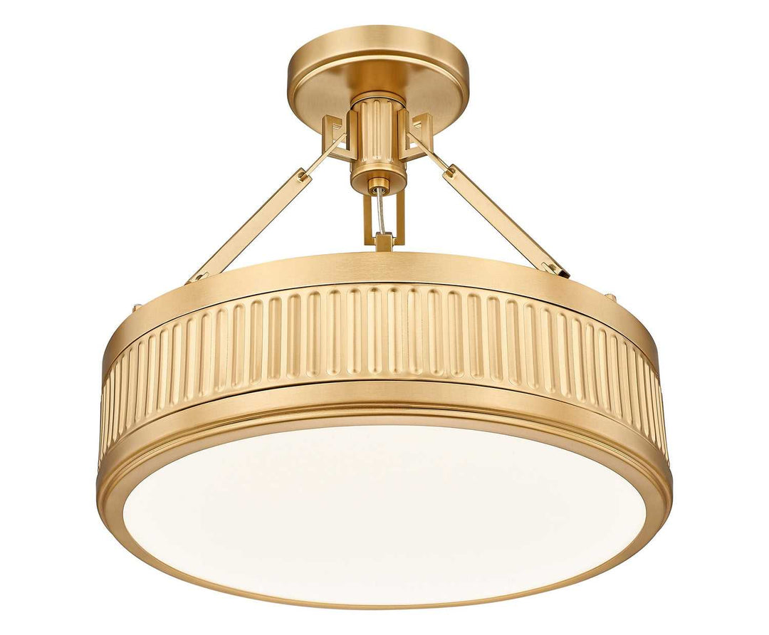 Quinn LED Semi Flush Mount in Modern Gold Z-Lite Canada