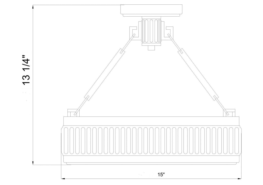 Quinn LED Semi Flush Mount in Modern Gold Z-Lite Canada