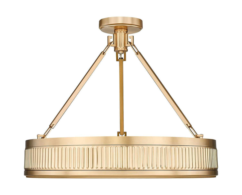 Quinn LED Semi Flush Mount in Modern Gold Z-Lite Canada