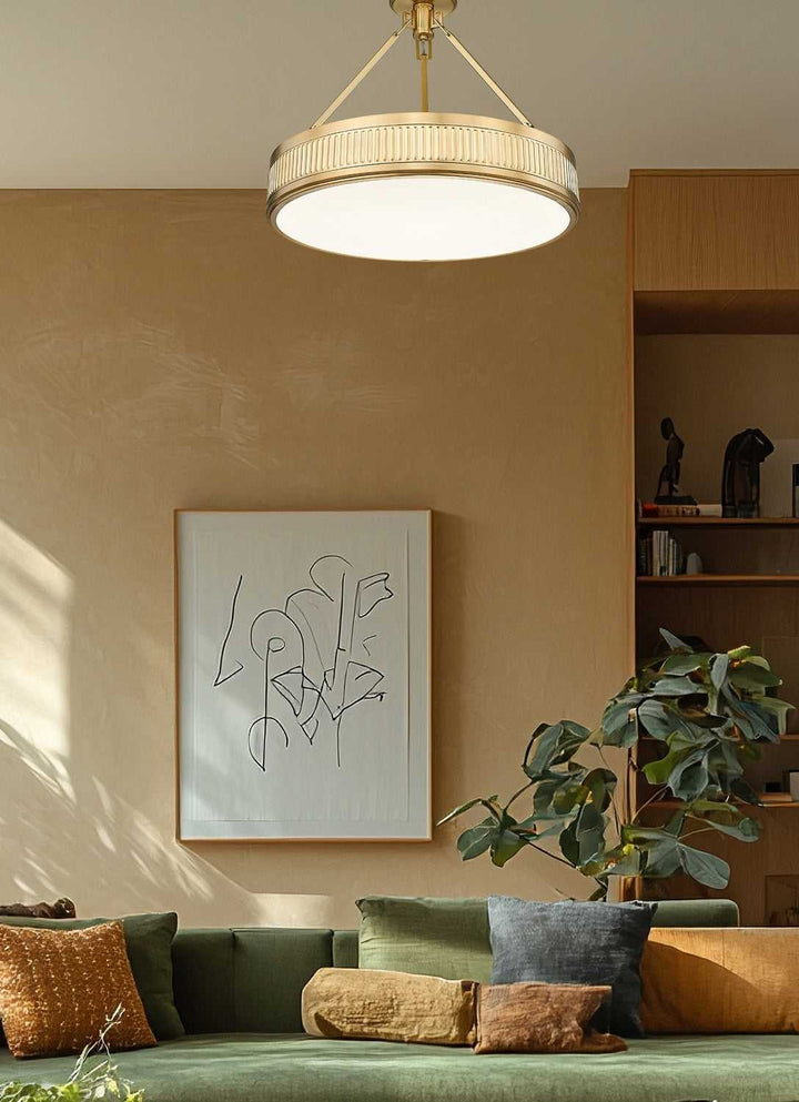 Quinn LED Semi Flush Mount in Modern Gold Z-Lite Canada