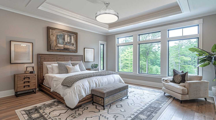 Quinn LED Semi Flush Mount in Satin Nickel Z-Lite Canada