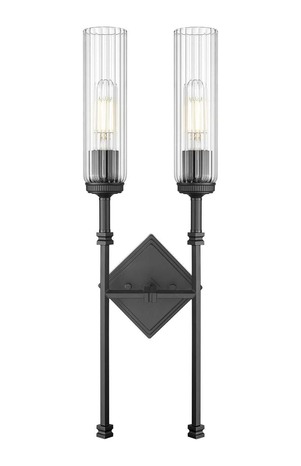 Esme Two Light Wall Sconce in Matte Black Z-Lite Canada