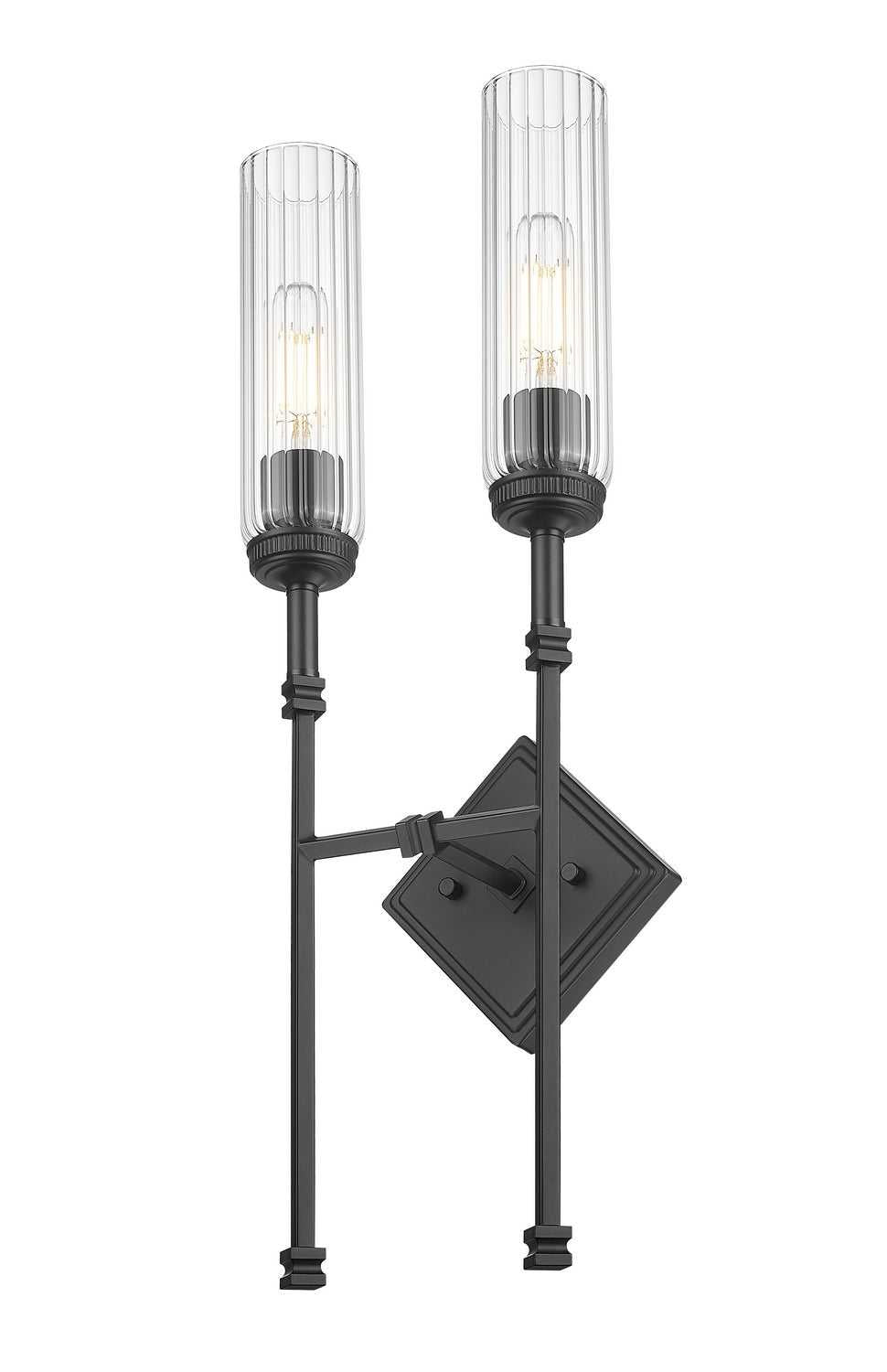 Esme Two Light Wall Sconce in Matte Black Z-Lite Canada