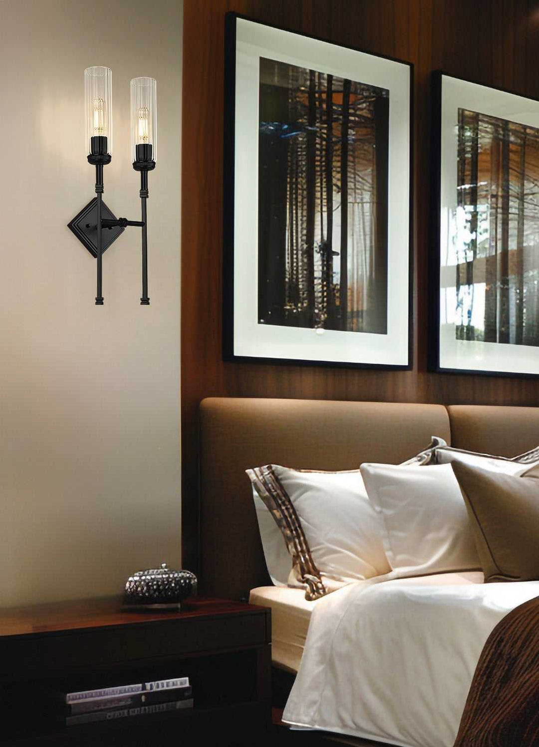 Esme Two Light Wall Sconce in Matte Black Z-Lite Canada