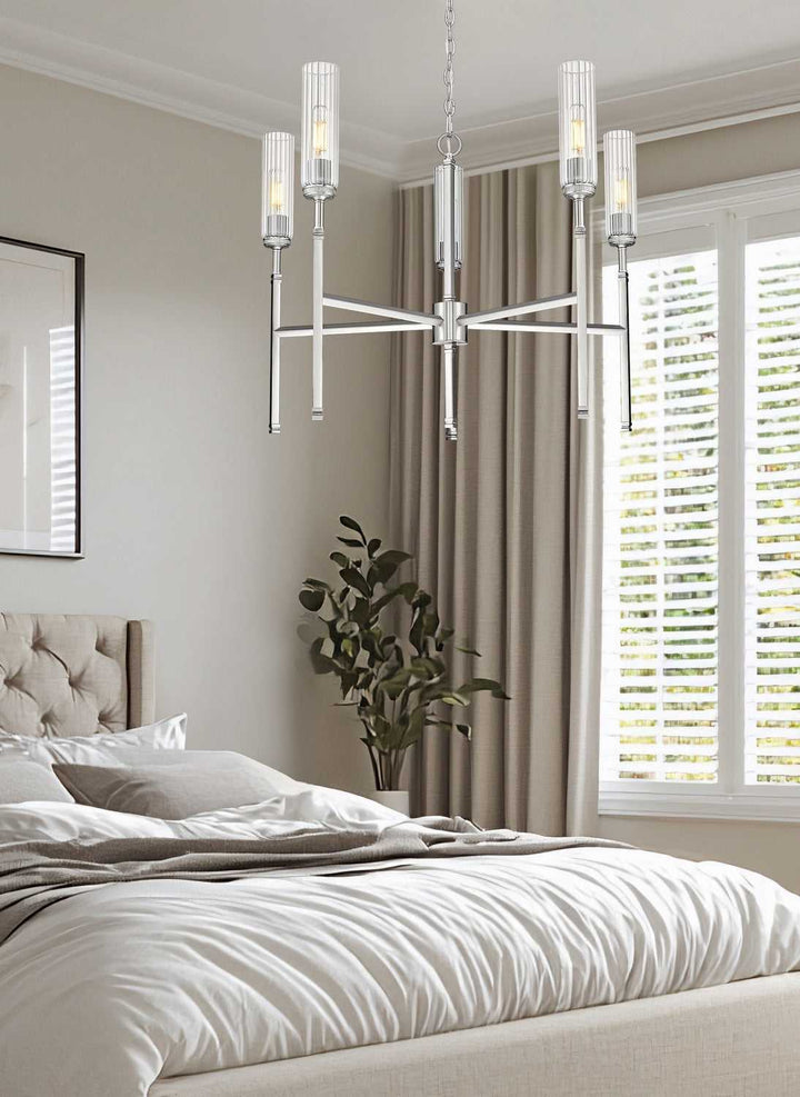 Esme Five Light Chandelier in Brushed Nickel Z-Lite Canada