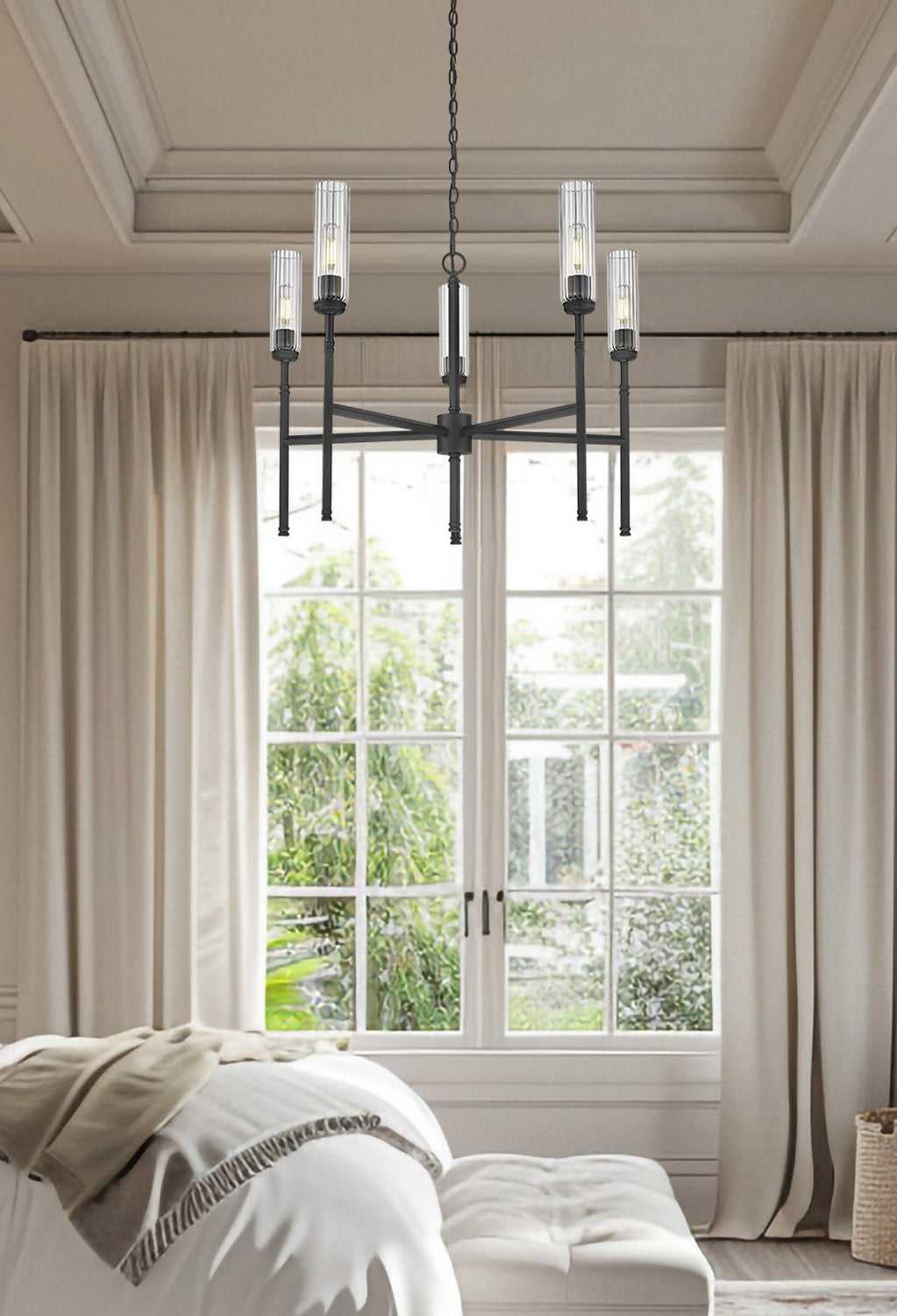 Esme Five Light Chandelier in Matte Black Z-Lite Canada