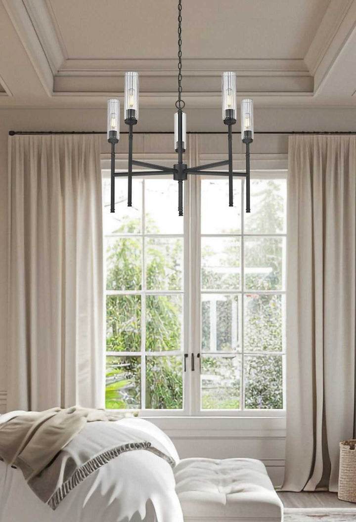 Esme Five Light Chandelier in Matte Black Z-Lite Canada
