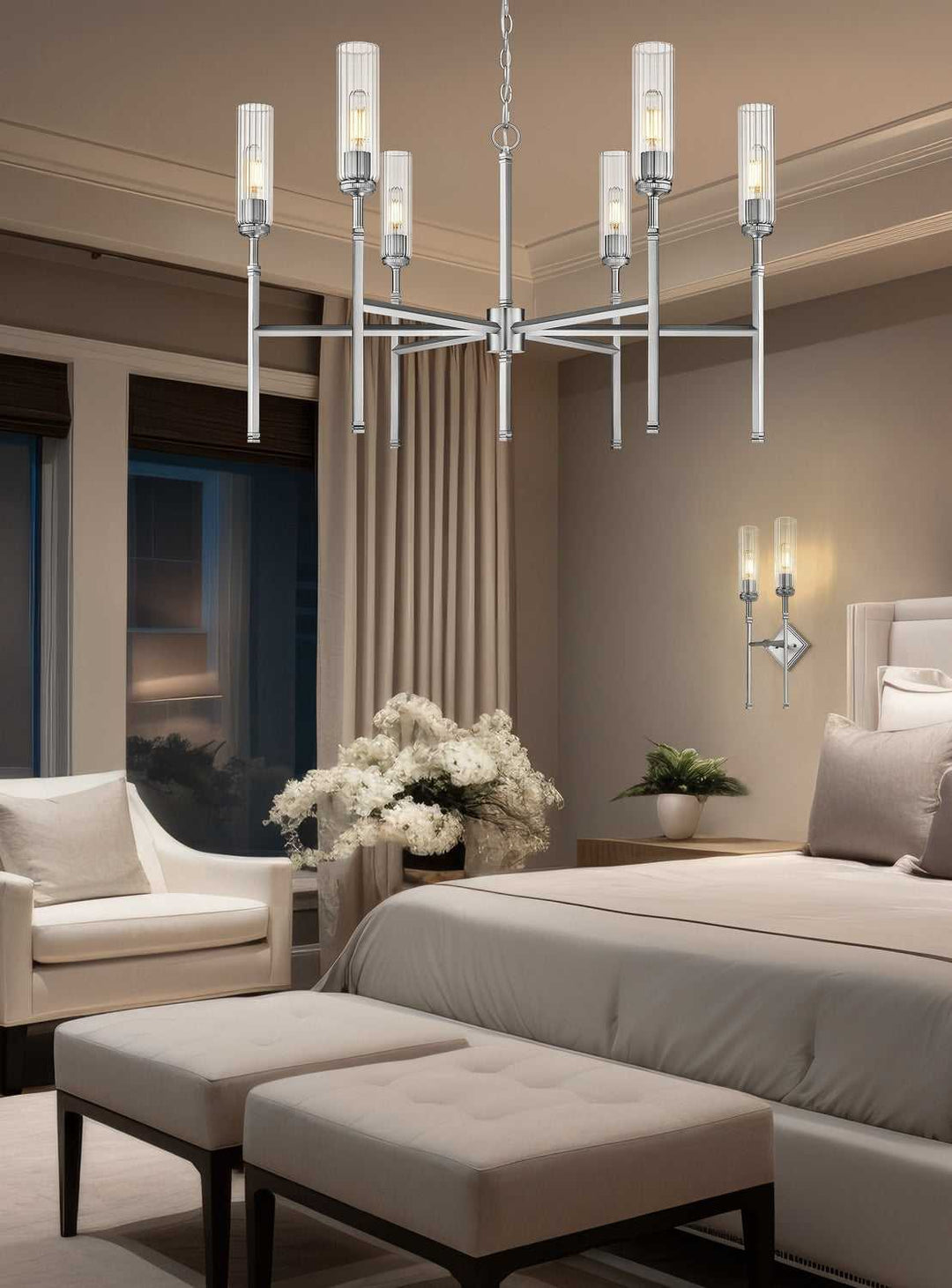 Esme Six Light Chandelier in Brushed Nickel Z-Lite Canada