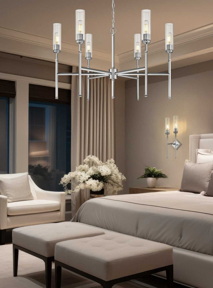 Esme Six Light Chandelier in Brushed Nickel Z-Lite Canada