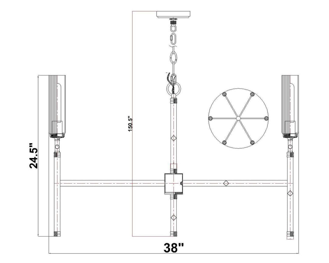 Esme Six Light Chandelier in Brushed Nickel Z-Lite Canada