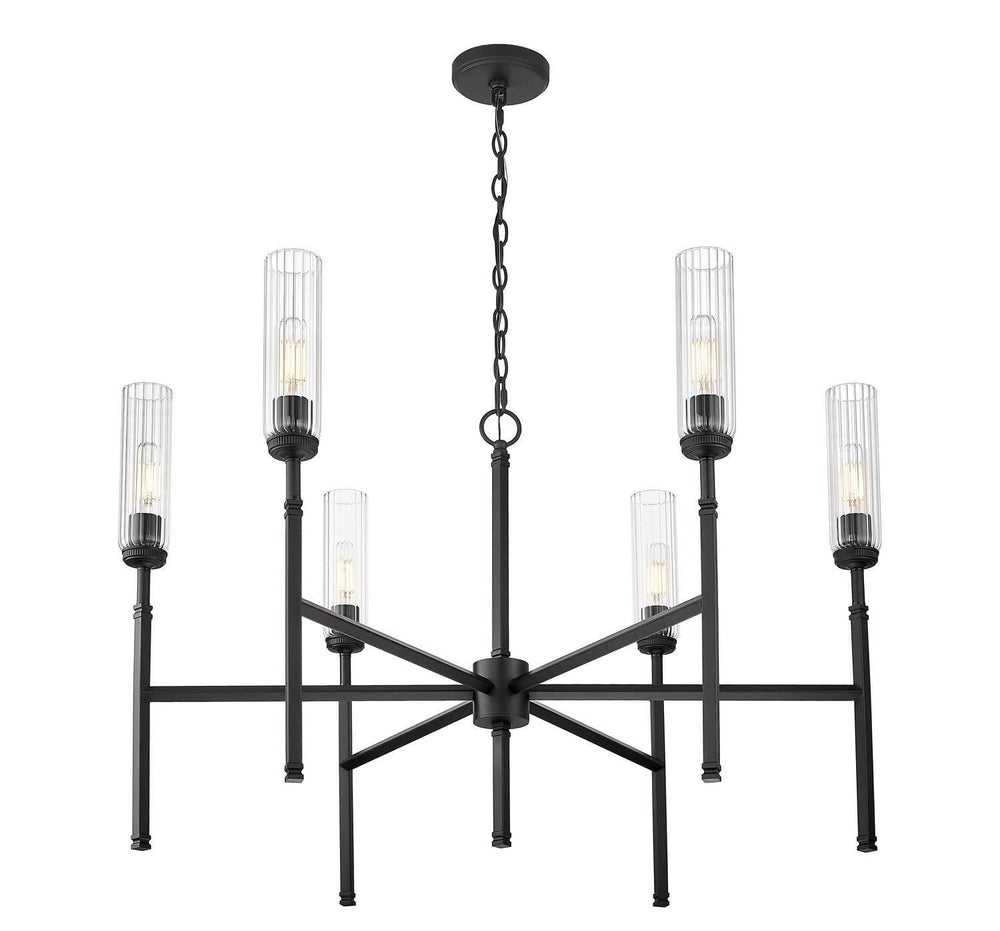 Esme Six Light Chandelier in Matte Black Z-Lite Canada
