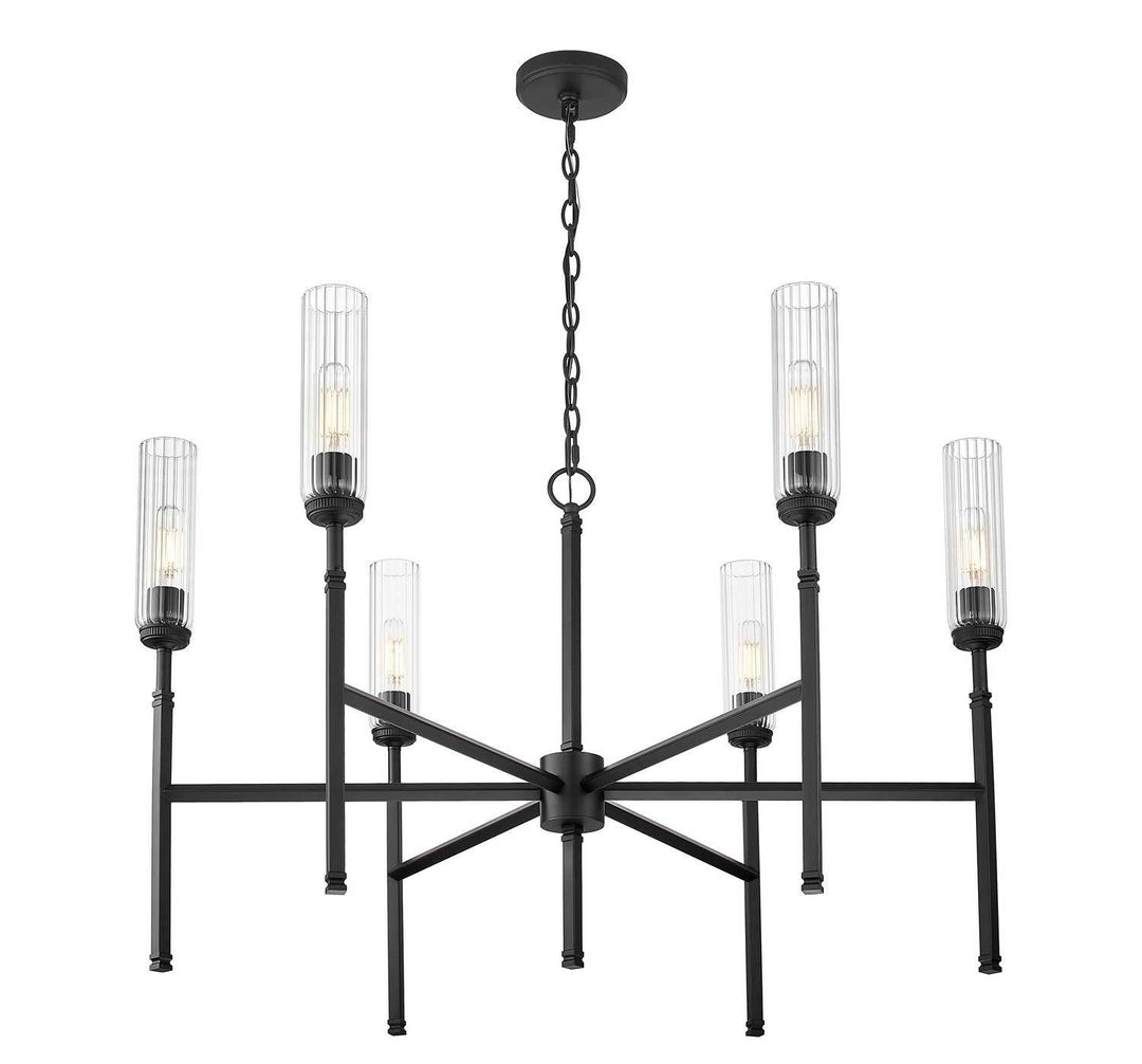 Esme Six Light Chandelier in Matte Black Z-Lite Canada
