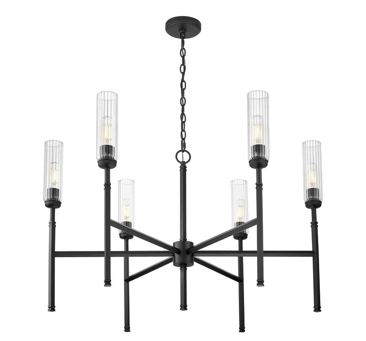 Esme Six Light Chandelier in Matte Black Z-Lite Canada