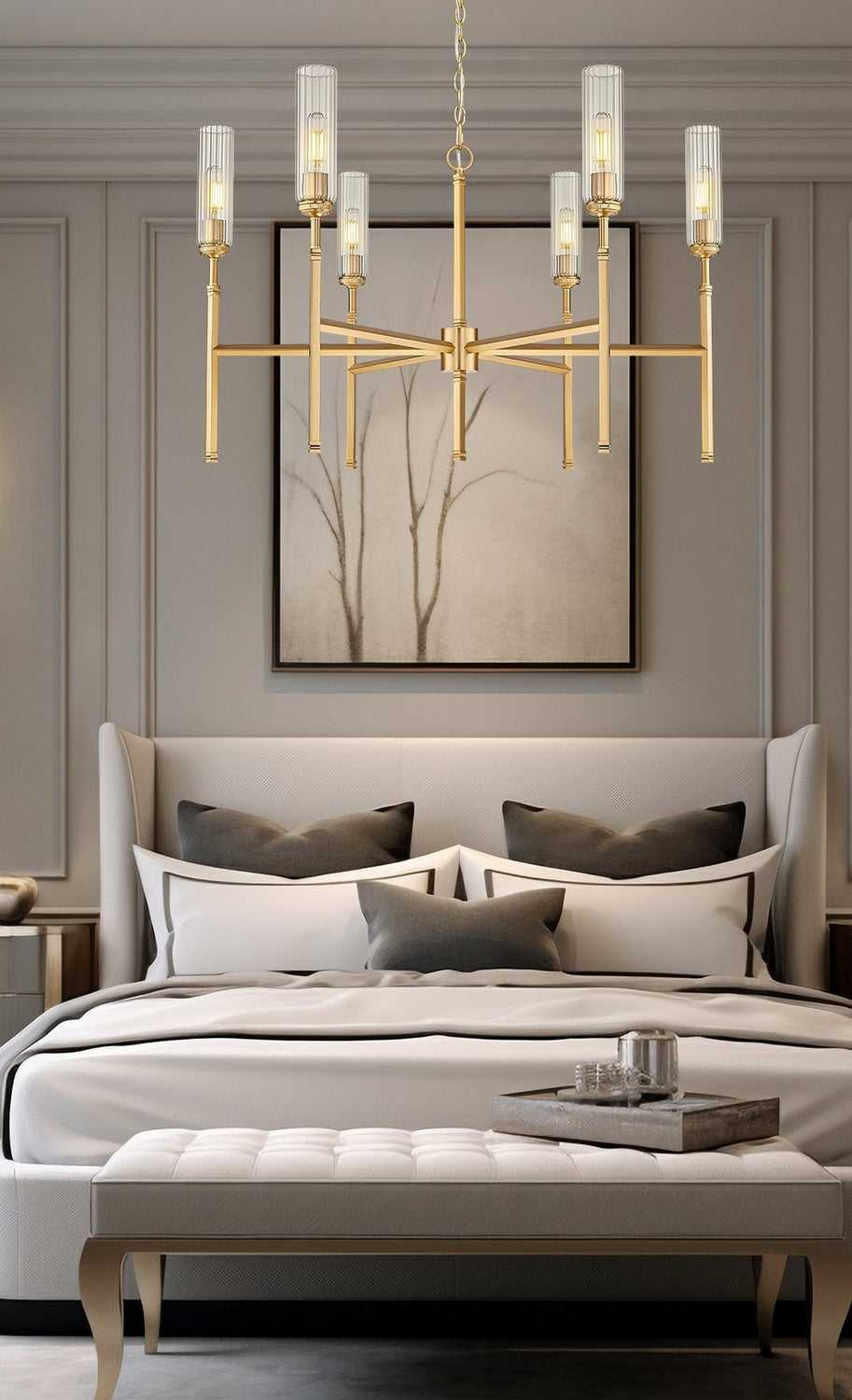 Esme Six Light Chandelier in Modern Gold Z-Lite Canada