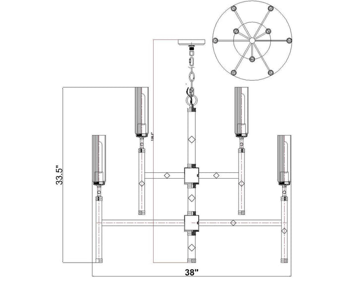 Esme Nine Light Chandelier in Brushed Nickel Z-Lite Canada