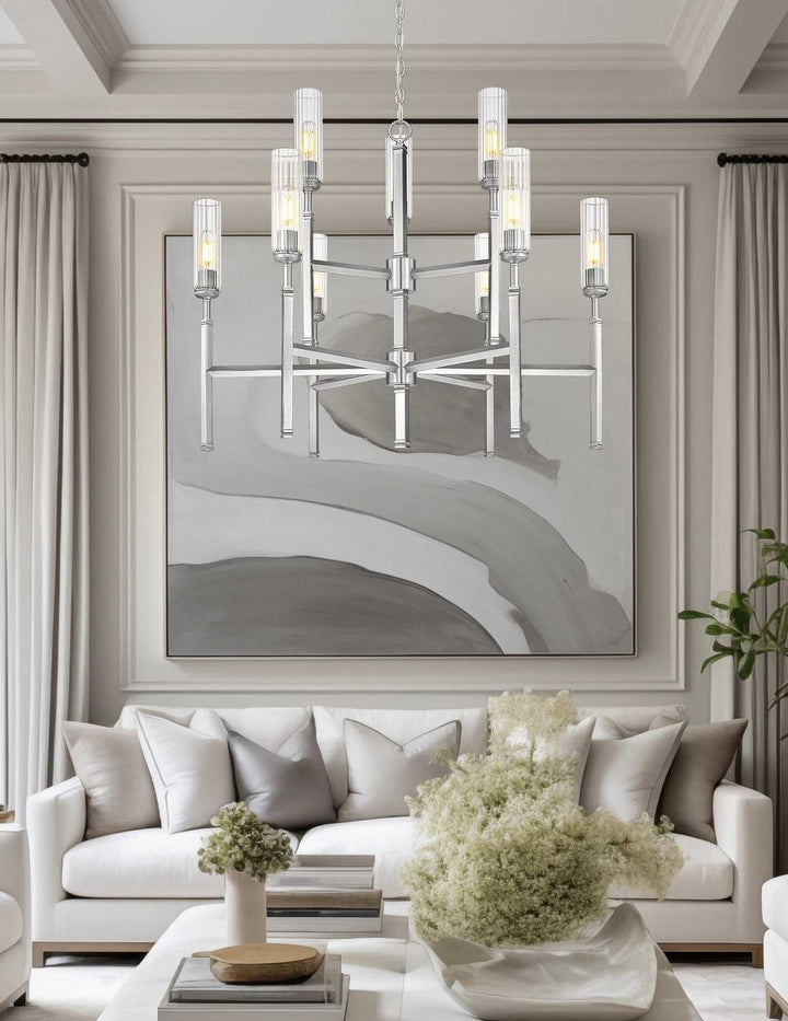 Esme Nine Light Chandelier in Brushed Nickel Z-Lite Canada