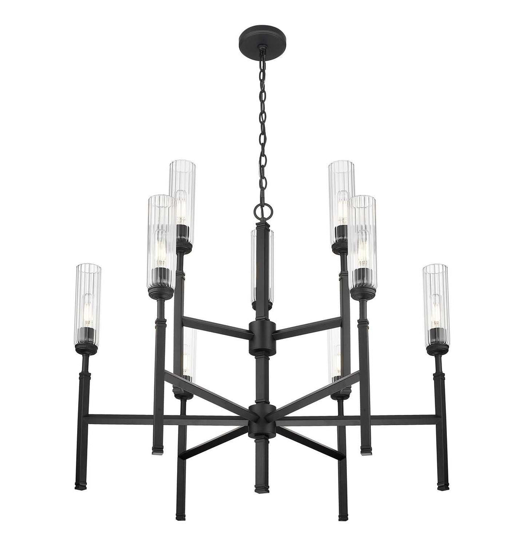Esme Nine Light Chandelier in Matte Black Z-Lite Canada