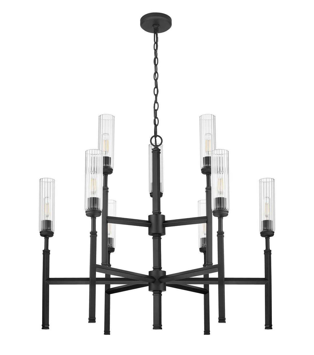 Esme Nine Light Chandelier in Matte Black Z-Lite Canada