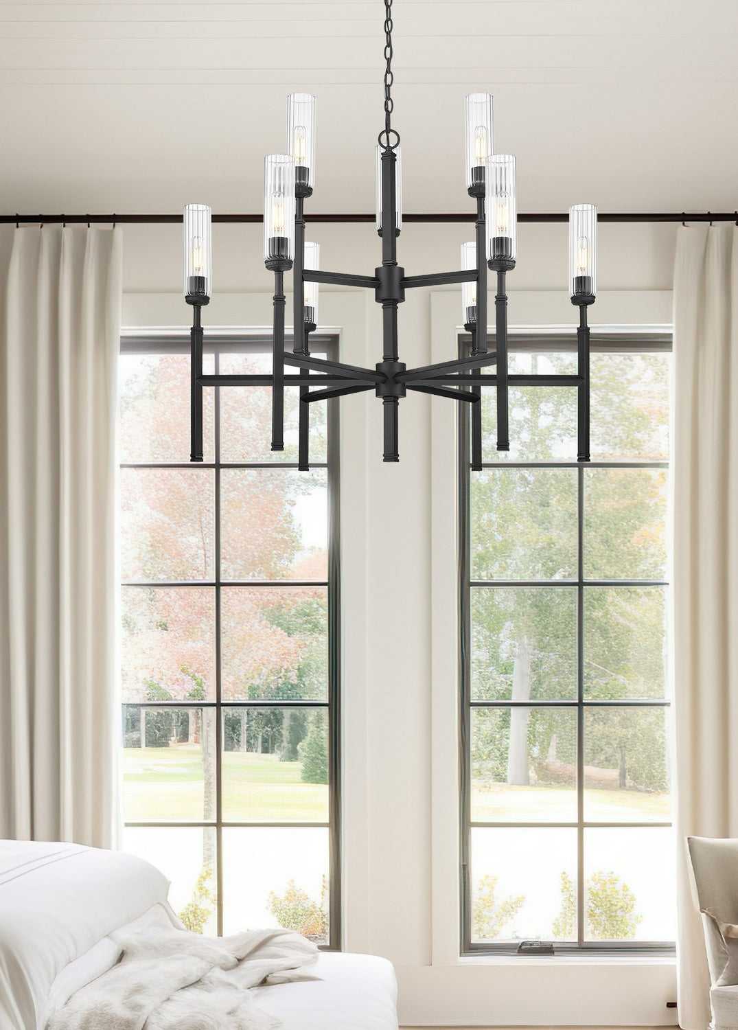 Esme Nine Light Chandelier in Matte Black Z-Lite Canada