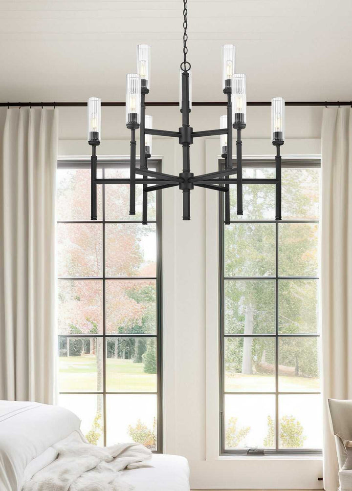 Esme Nine Light Chandelier in Matte Black Z-Lite Canada