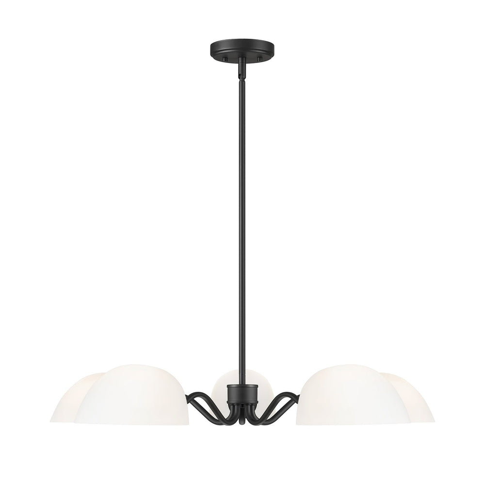 Breton Five Light Chandelier in Matte Black Z-Lite Canada