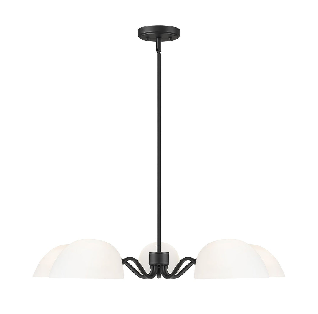 Breton Five Light Chandelier in Matte Black Z-Lite Canada