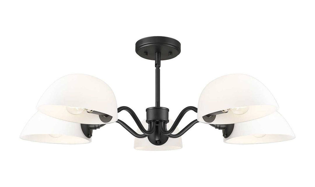 Breton Five Light Chandelier in Matte Black Z-Lite Canada