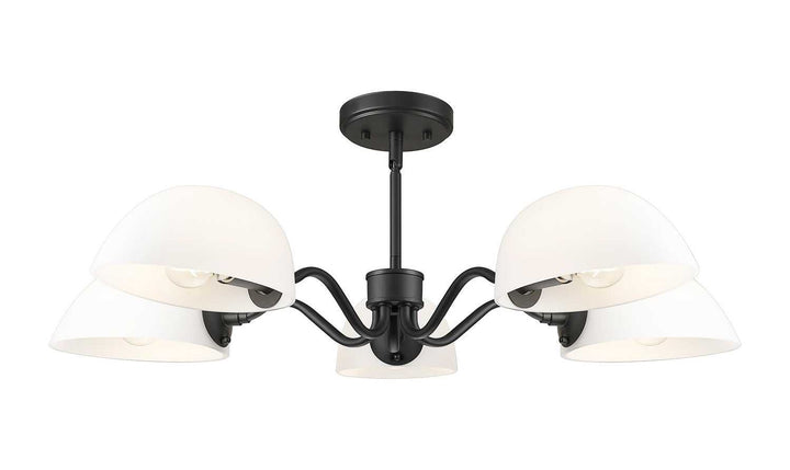 Breton Five Light Chandelier in Matte Black Z-Lite Canada