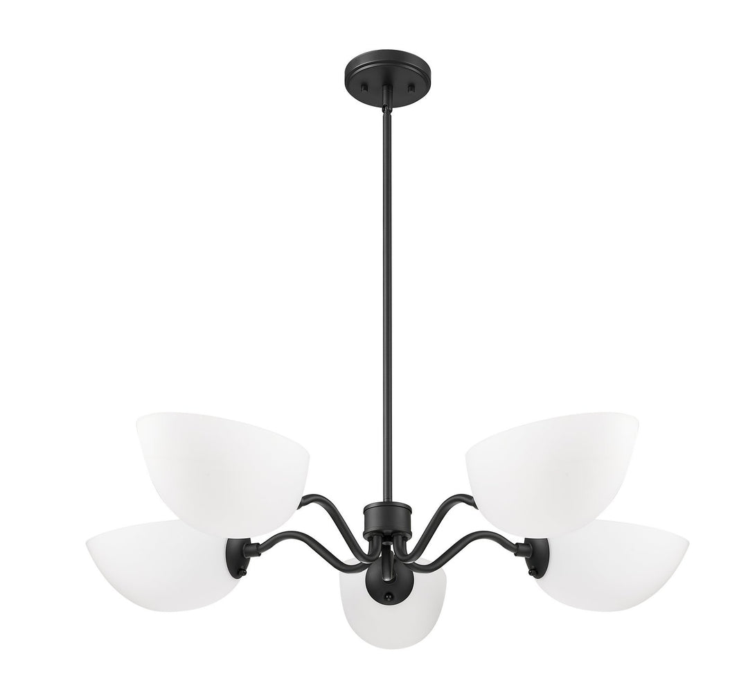 Breton Five Light Chandelier in Matte Black Z-Lite Canada