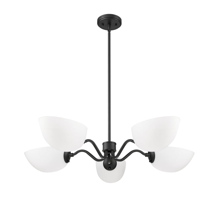 Breton Five Light Chandelier in Matte Black Z-Lite Canada