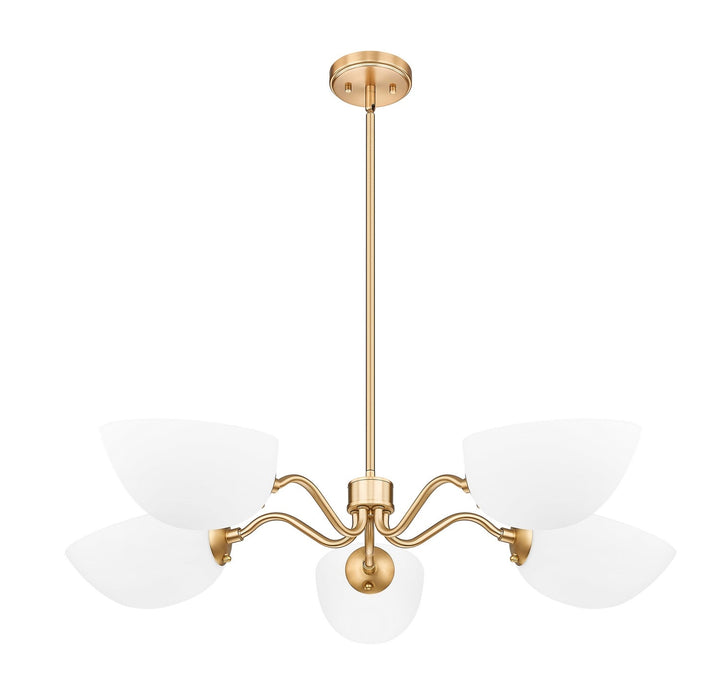 Breton Five Light Chandelier in Modern Gold Z-Lite Canada