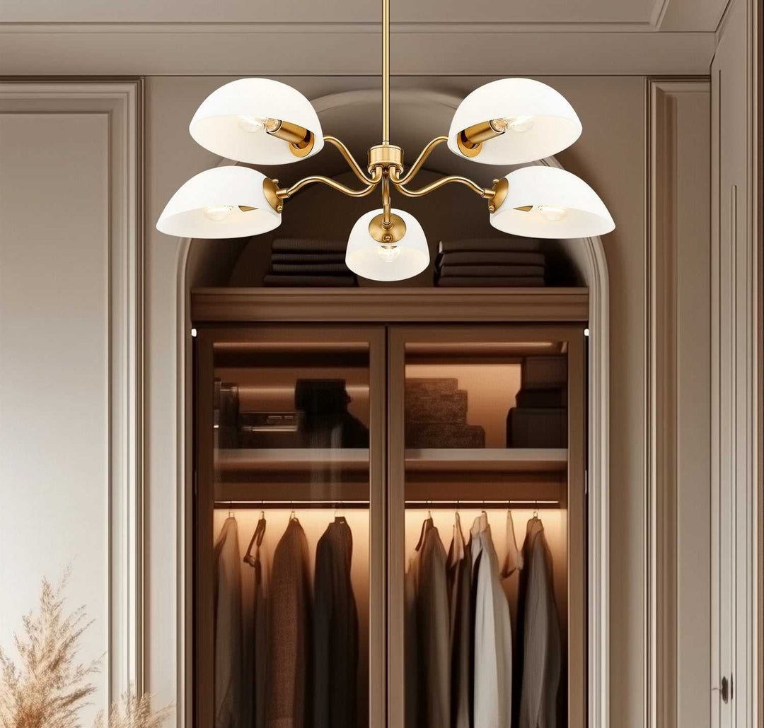 Breton Five Light Chandelier in Modern Gold Z-Lite Canada