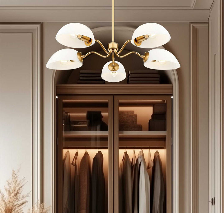 Breton Five Light Chandelier in Modern Gold Z-Lite Canada