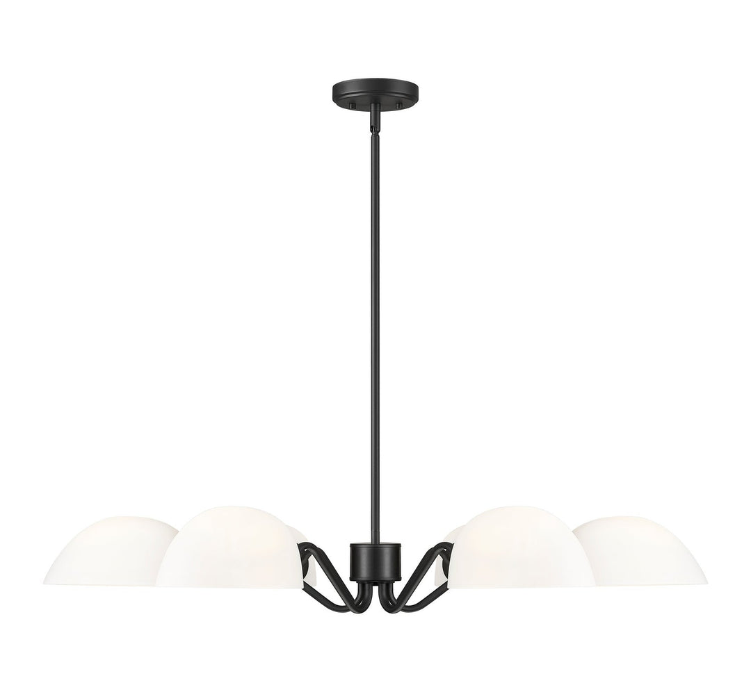 Breton Six Light Chandelier in Matte Black Z-Lite Canada