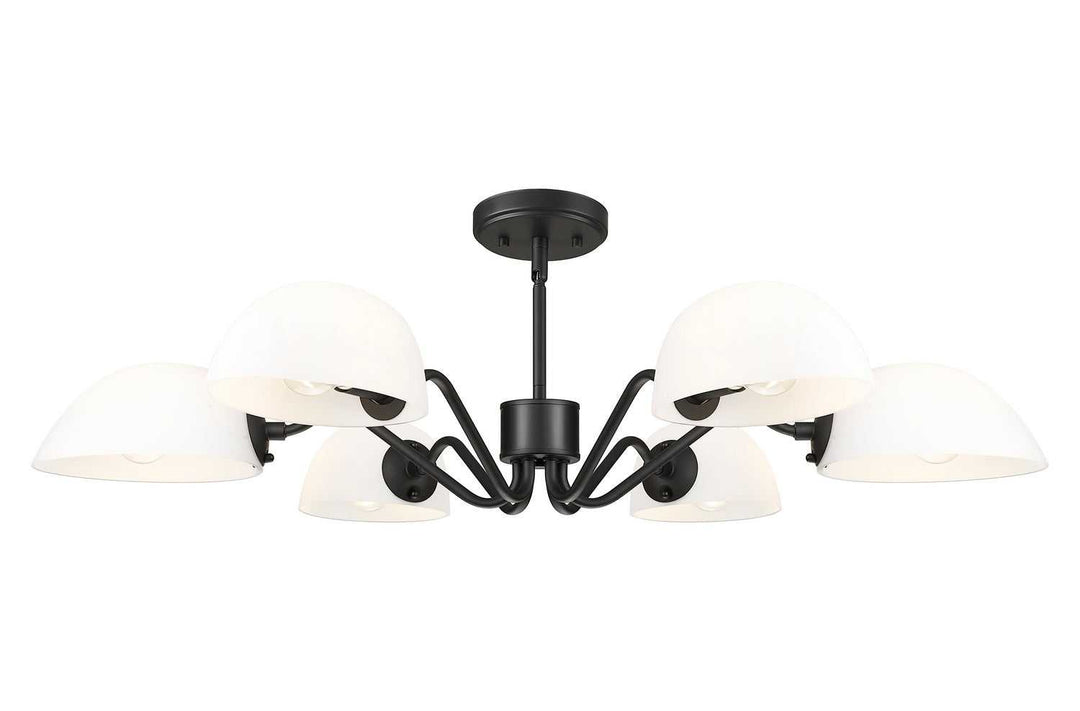 Breton Six Light Chandelier in Matte Black Z-Lite Canada