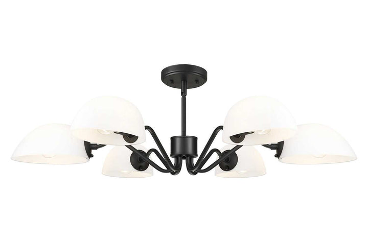 Breton Six Light Chandelier in Matte Black Z-Lite Canada