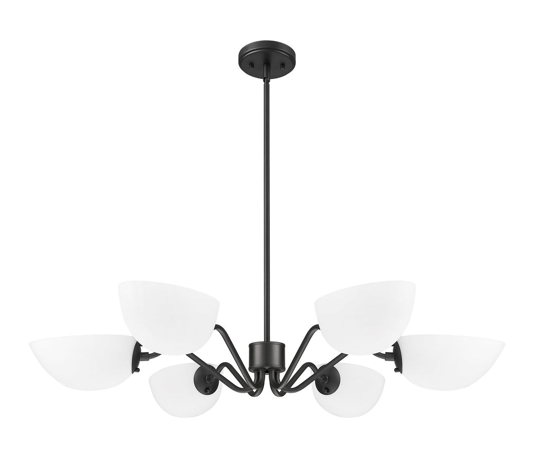 Breton Six Light Chandelier in Matte Black Z-Lite Canada