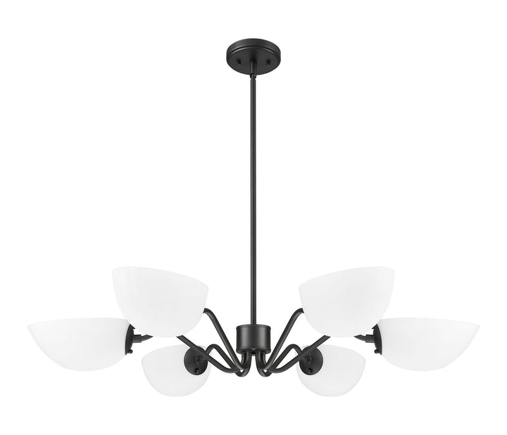 Breton Six Light Chandelier in Matte Black Z-Lite Canada