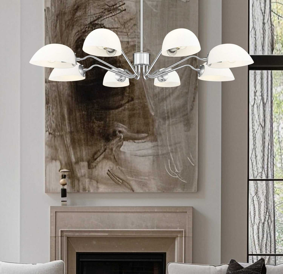 Breton Eight Light Chandelier in Brushed Nickel Z-Lite Canada