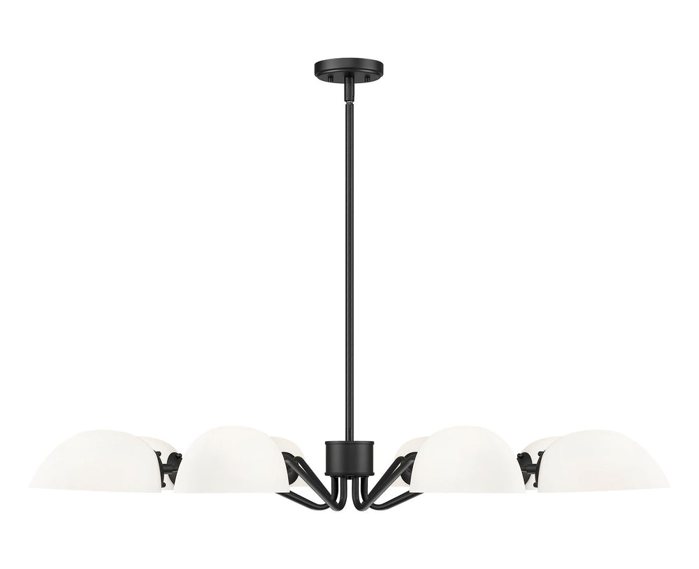 Breton Eight Light Chandelier in Matte Black Z-Lite Canada