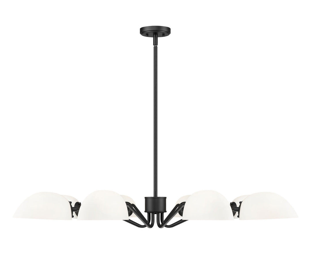 Breton Eight Light Chandelier in Matte Black Z-Lite Canada