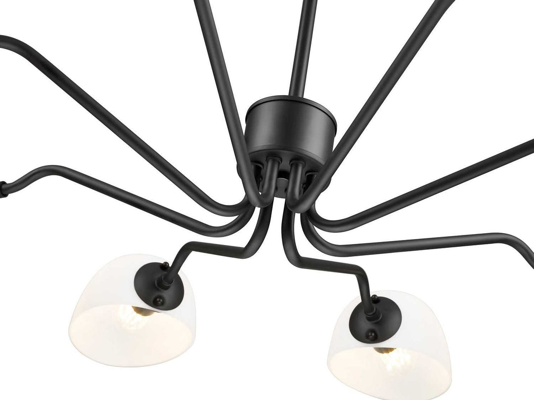 Breton Eight Light Chandelier in Matte Black Z-Lite Canada