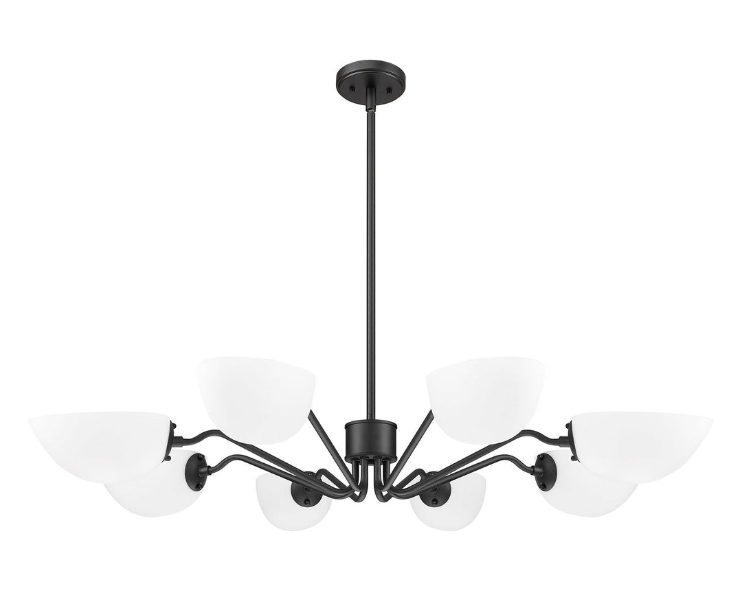 Breton Eight Light Chandelier in Matte Black Z-Lite Canada