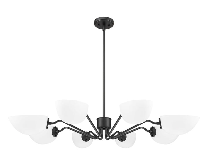 Breton Eight Light Chandelier in Matte Black Z-Lite Canada