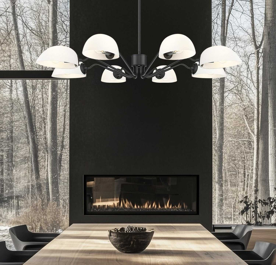 Breton Eight Light Chandelier in Matte Black Z-Lite Canada