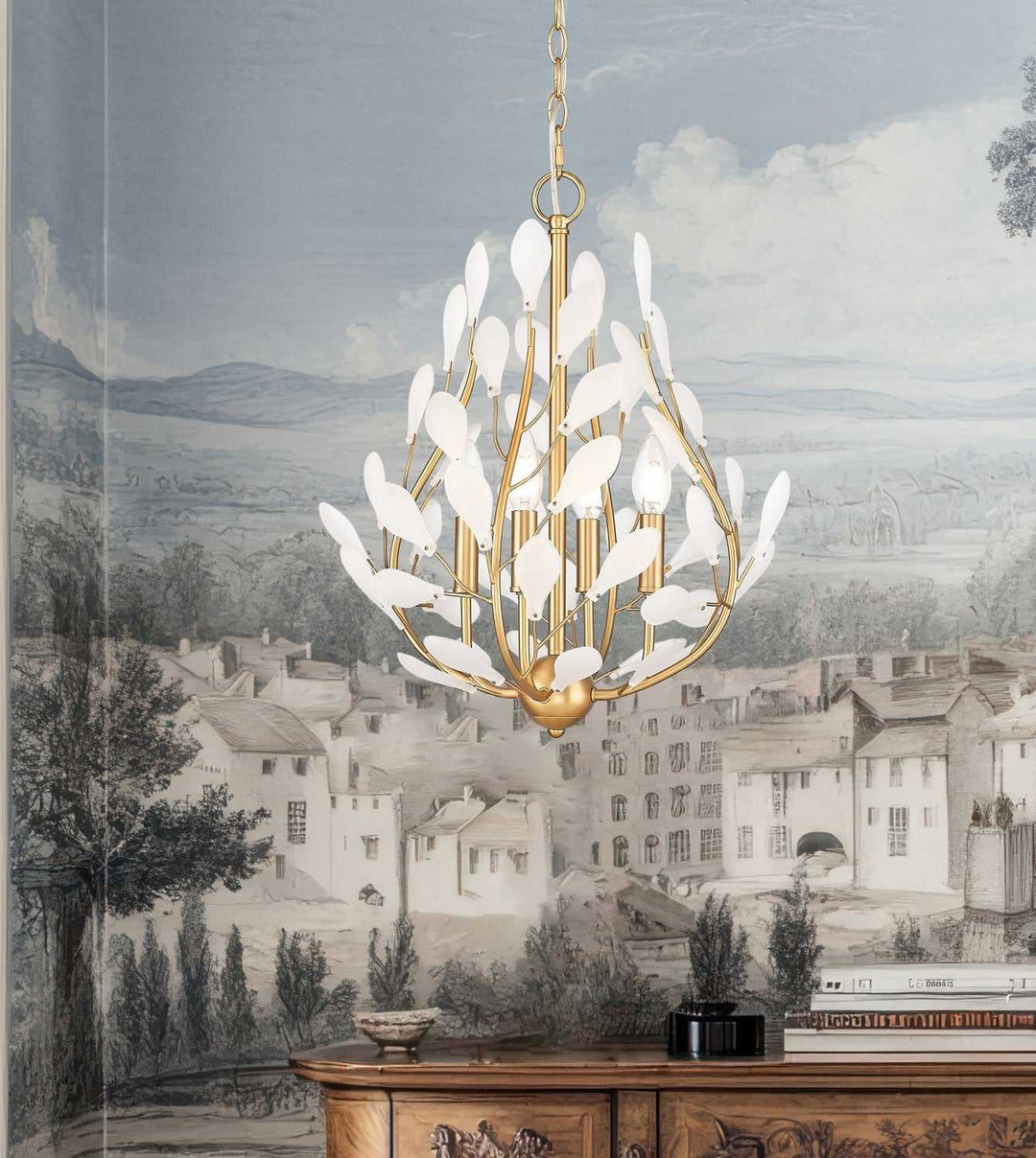 Claudine Four Light Chandelier in Modern Gold Z-Lite Canada